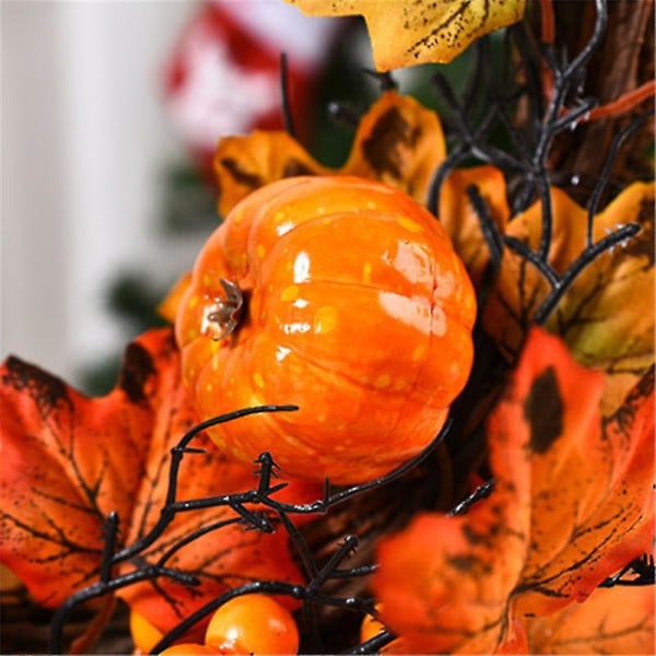 Halloween græskar bær dør hængende Thanksgiving krans dekoration Sunflower pumpkin