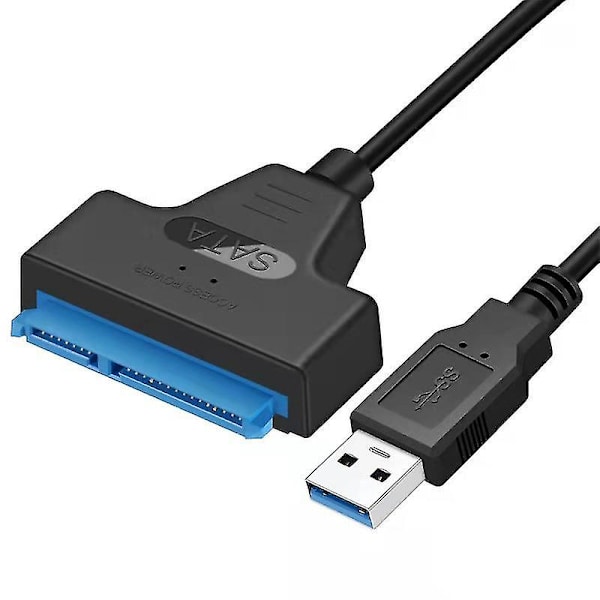 Hårddiskadapter USB 3.0 till Ssd-datakabel 2,5-tums Sata extern omvandlare med ljus för