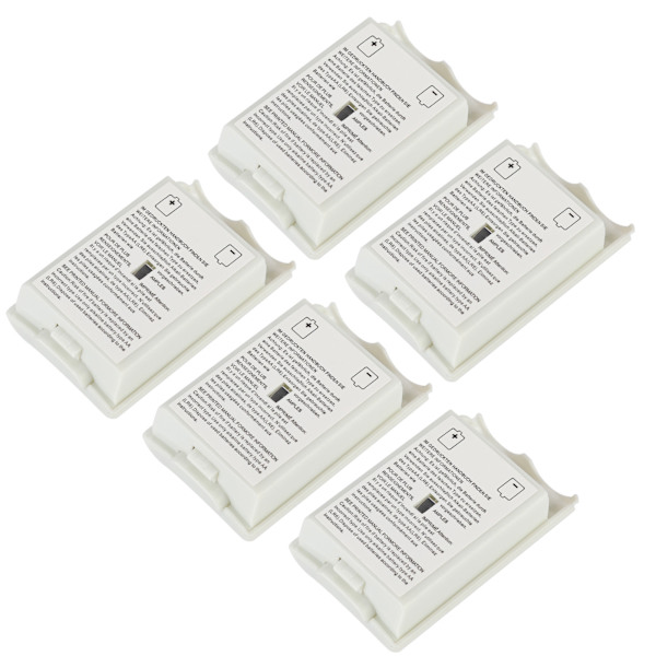 5 STK Universal XBOX 360 Kontroller Batterideksel Sett Hvit