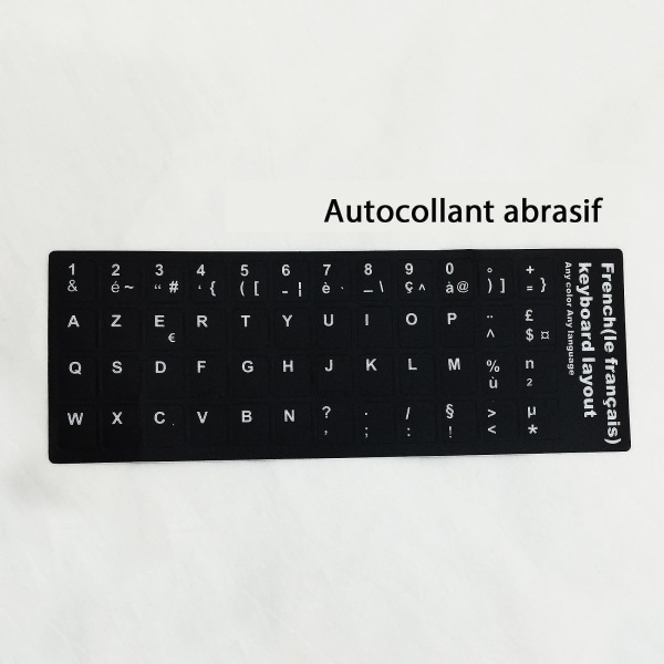 Notebook Keyboard Stickers Matt Texture Language Stickers Black 3st French Black