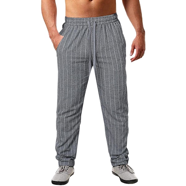 Miesten Striped Tether -puuvillahousut taivaansiniset XXXL