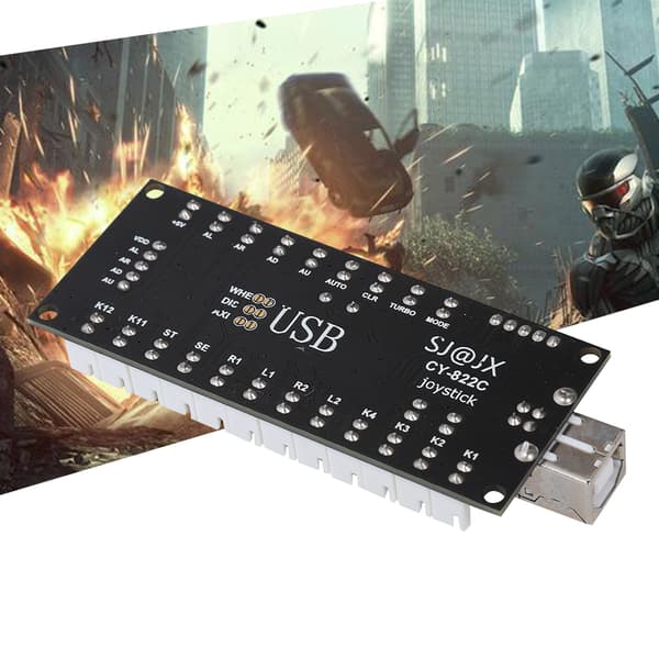 Arcade Spill USB Encoder Knappkontroller for Raspberry Pi Vert PC Spillmaskin SvartCY-822C