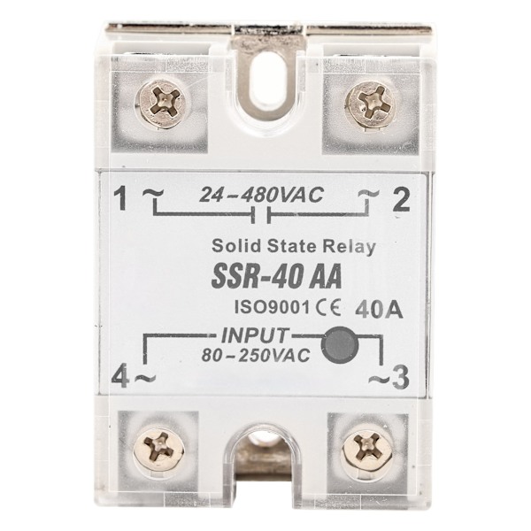 SSr 40AA 40A Solid State Relæ Modul AC-AC Input 90-250V AC Output 24-480V AC