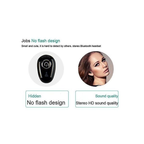 Mini Bluetooth Wireless Invisible Earbuds Sporthörlurar-svarta