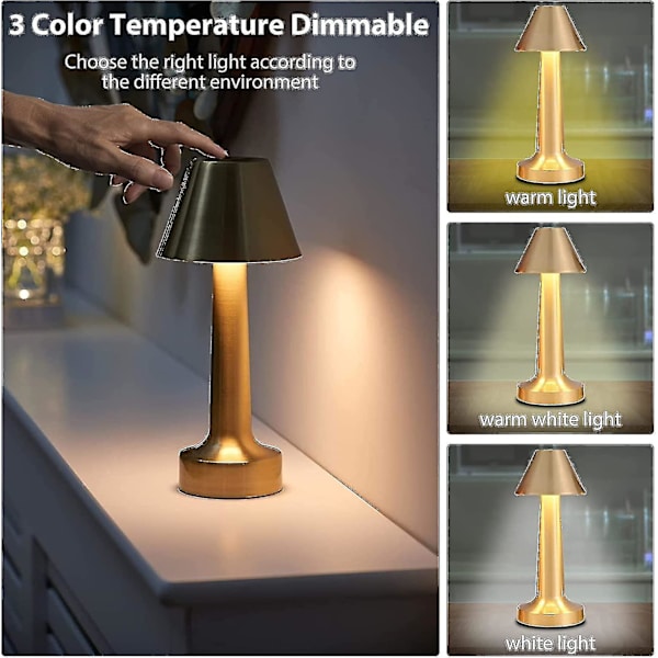 Touch Sensor Bar Opplastingsbare bordlamper (gyllen) Bronze B