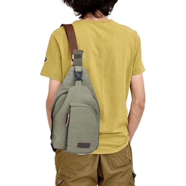 Canvas Sling Bag Crossbody Ryggsäck Vandring Dagsäck Ryggsäck För