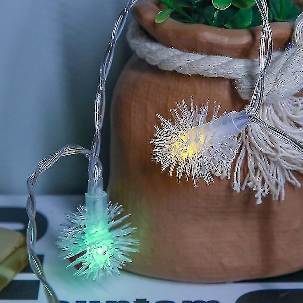 Färgglada Solar Led Hår Ball String Lights Trädgård Trädgård Dekoration Jul 32.8FT 100LED