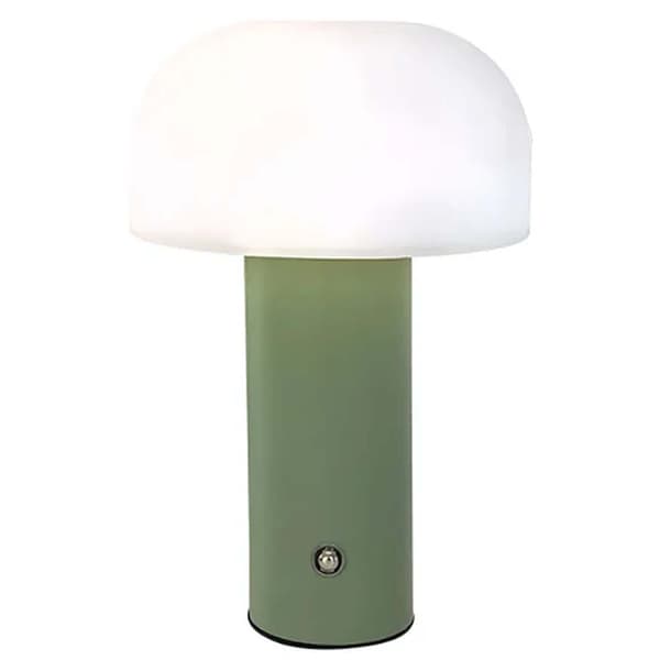 Retro Bordlampe Svamp | Trådløs Genopladelig LED Lampe Grøn