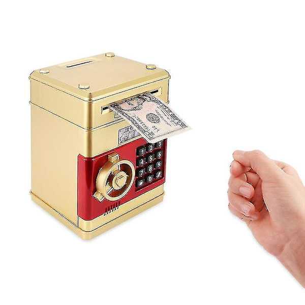 Barn elektronisk sparegris for mynter Kontantsafe Gold