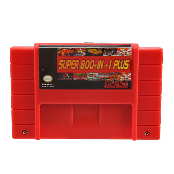 Super Diy Retro 800 In 1 Plus-spel för 16-bitars spelkonsolkort USA,röd Red