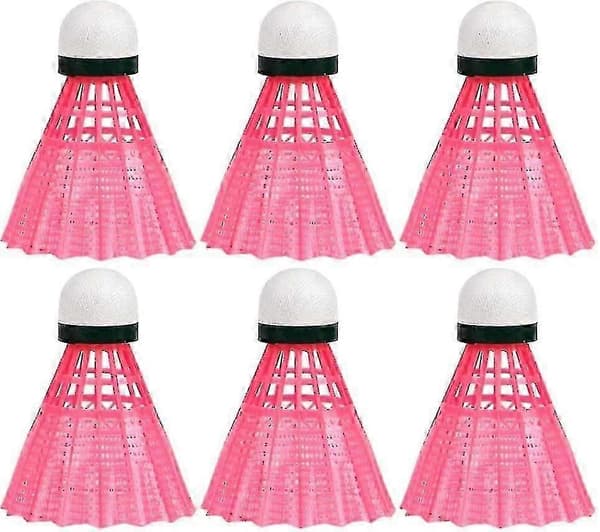 6-pack plast badmintonbollar för utomhusbruk - rosa
