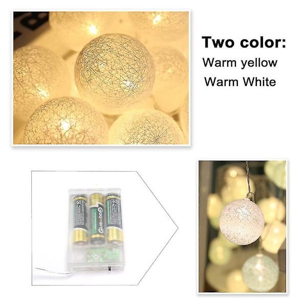 Ullbollar Fairy Lights Led Bomullsbollar String Light To Decor Party