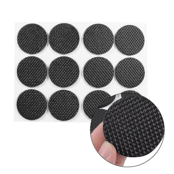 Sklisikker selvklebende gummifotputer Sort Funiture Stolputer Protector Gulvbeskyttere Round 12pcs