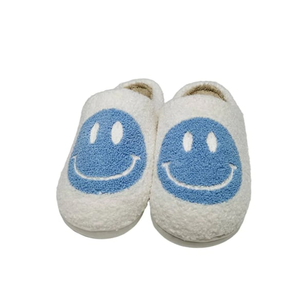 Dam Retro Smiley Face Mjuka plysch Tofflor Comfy Storlek Värde 37/38