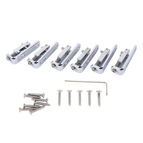 Elektrisk Gitarr Delad Stall Sadel Rullkula Strängplatta Metall Tailpiece Silver