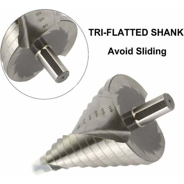 【BQ】Spiral Drill Bit Set 6-60 mm for Metal, Wood, Plastic - Compatible with HSS Cone Drill