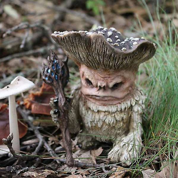 Alvsoppmonster Sjamanstatue Magiker Troll Resinfigur Hagegårdsdekorasjon Green