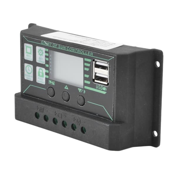 Solar Charge Controller 20A PWM MPPT LCD Display Dual USB Justerbar Fotovoltaisk Regulator
