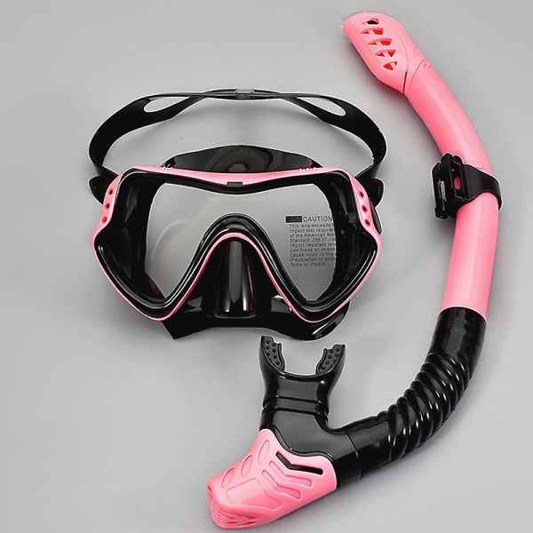 Dykglasögon Set Män och kvinnor Nya vuxen Silikonmask med stor ram Simning Snorkelmask Dykglasögon red frame black