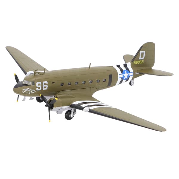 Flymodell i metall 1:100 C47 DC3 Simulert Transportfly Displaymodell