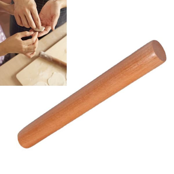 Kjevle i tre, multifunksjonell non-stick deigrulle for kjøkken, baking, lysebrun