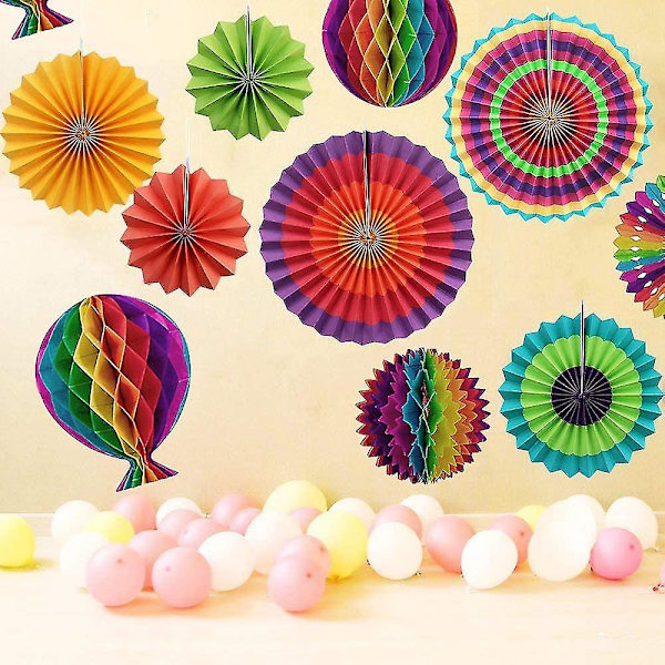 Riippuvien juhlakoristeiden set, 20 kpl Pinkki Purppura Valkoinen Paperi Kukkia Pom Poms Pallot Ja Paperilyhdyt hääsynttäreille Baby Shower Graduat