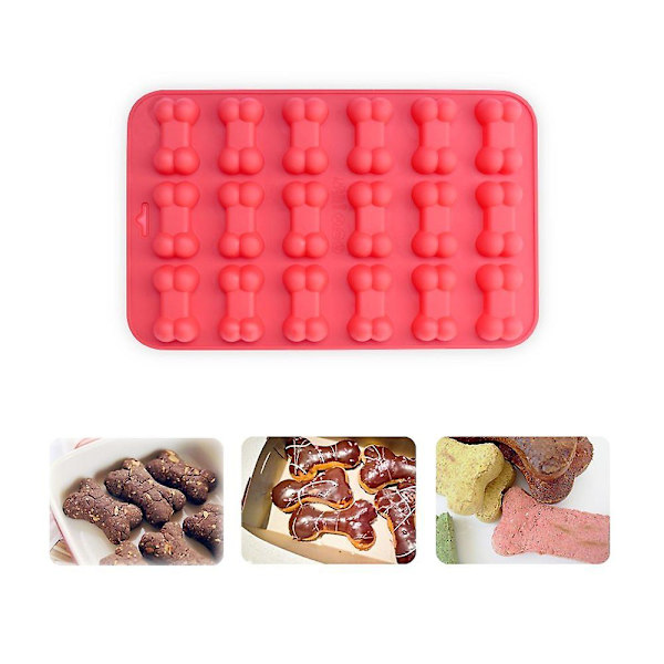 4 stk silikoneforme non-stick foderkvalitet til hvalpe- og pote- og knogleform
