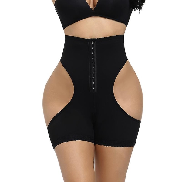 The New Butt Lifting Pants Korsett Magekontroll Undertøy Høyt midje beltespenne Magekontroll hapewear Dame svart black S