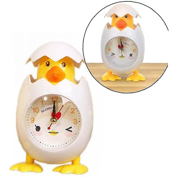 Väckarklocka Tecknad Chicken Egg Shell Desktop Klocka För Barn Present Heminredning Vit White