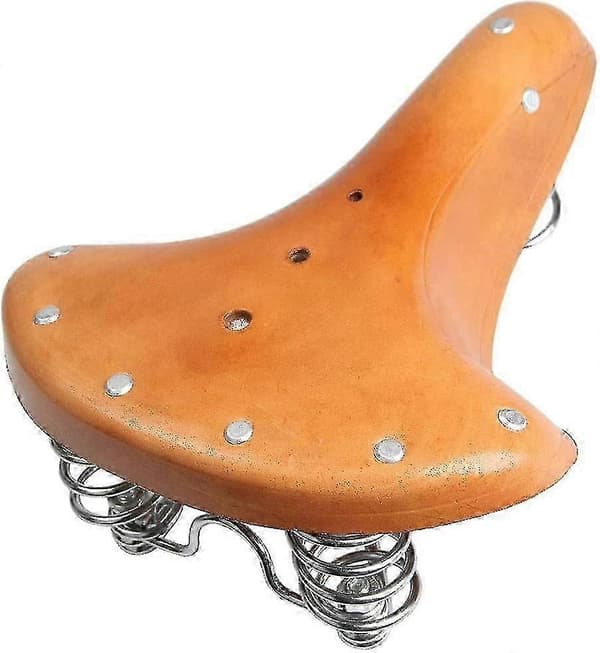 Äkta läderfjädersadel för cykel, Retro ersättningsläder för cykelsadel - JA