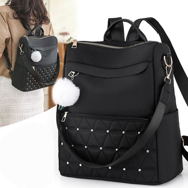 Travel Daypack Ryggsäck Fashion Double Strap Shoulder Bookbags For Women Girl Black