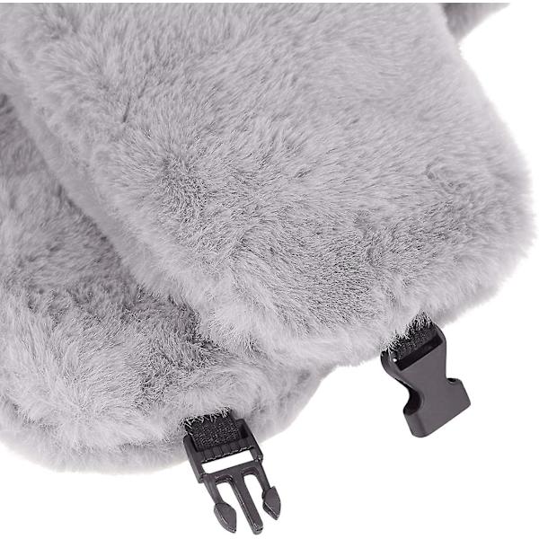 Voksne Vinter Hyggelig Plys Vindtæt Fuld Hætte Øreklap Hat Varm Kold Beskyttet Ski Jagt Cykling Trapper Hatte Light Grey