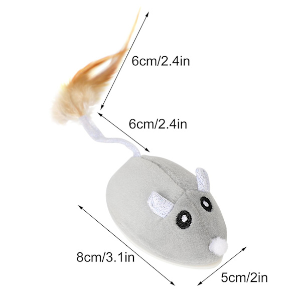 - USB Uppladdningsbar Pet Play Rattle Mouse Toy 15 10 5 Cm Activity Interactive Toy