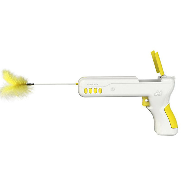 Interactives Cat Toys Cat Rebound Wand-leksak med fjädrar och kattmynta för träningsleksak för inomhuskatt kattunge Yellow