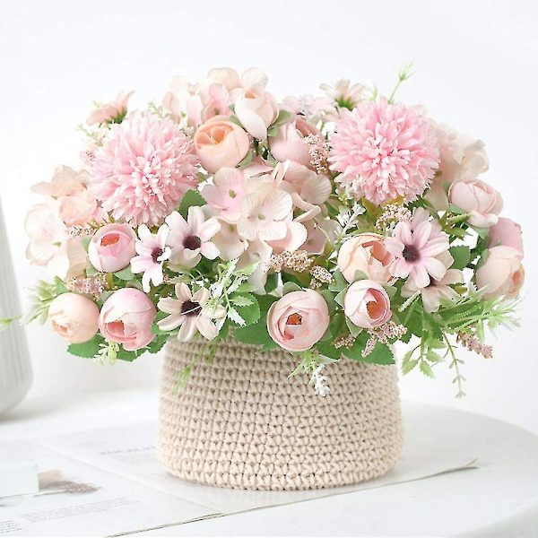 2 Kunstig Pæon Falsk Blomsterbuket Kunstig Brudebuket Falsk Blomsterbuket Kunstig Bryllupsfest & Bryllup Hjem Blomst Stue Blomster