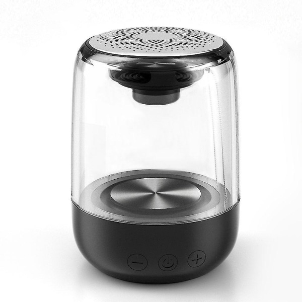 C7 Crystal Glaze Stereo Bluetooth-højttaler med LED-lys vækkeur Black