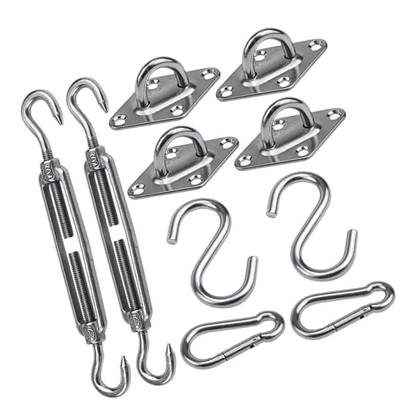 Shade Sail Hardware Kit Rustfrit stål S Krog M6 Fastgørelseselementer til solsejl Markise
