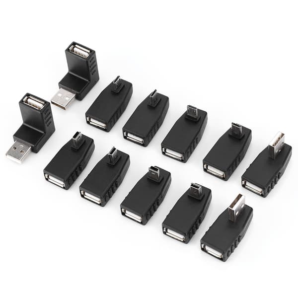 40-pack med vinklade Mini Micro Typ B hane USB2.0-adaptrar
