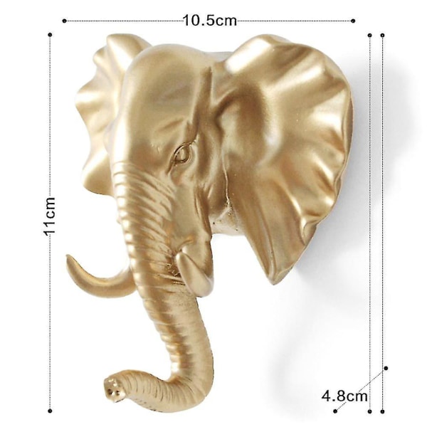 3d Resin Dyr Hjorthode Kunstmodell Hjem Rom Vegghengende Dekor Oppbevaringsholder Moderne Elephant