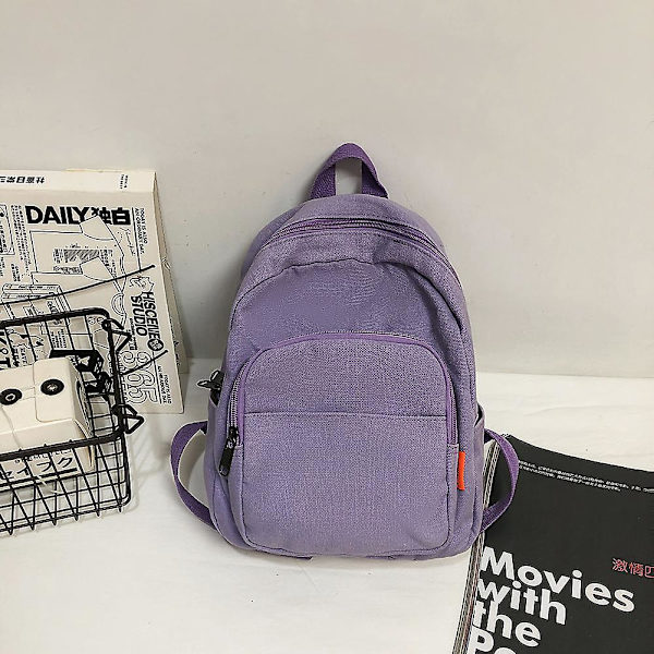 Piger skoletasker New Fashion College Student Rygsæk Vintage Kvinder Lille Rygsæk Lærred Kvinde Laptop Tasker Dame Rugsække Purple
