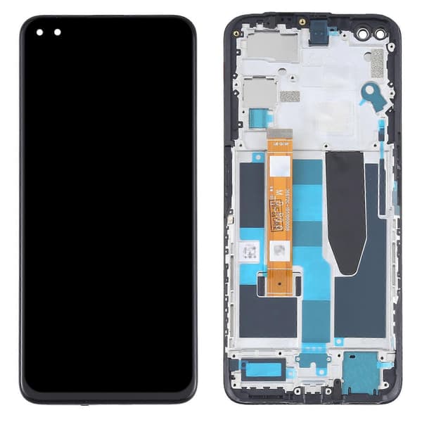 LCD-skärm och digitizer komplett montering med ram för OPPO Realme X50 5G RMX2144 Not Specified