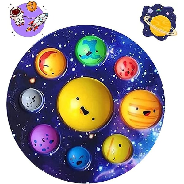 Den nya Tidig bärbar handhållen leksak solsystem Söt 8 planeter mini för barn och vuxna