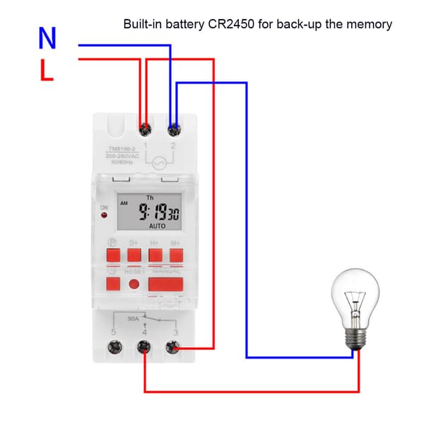 TM919B-2 200-250V AC 30A LCD 7 Dager Programmerbare Digitale Timerbrytere