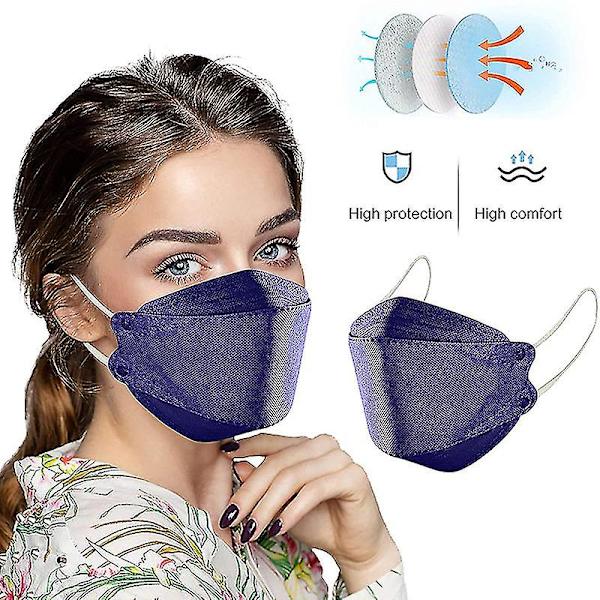 10/30/50 stykker Engangsansigtsmasker for voksne Ægte 4 lags pandebånd Justerbar næsestrop Åndbar 50 STK Hvid 50PCS White