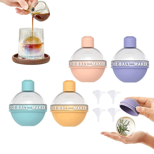 4 pakke isterningforme silikone, store 25 tommer isterningforme