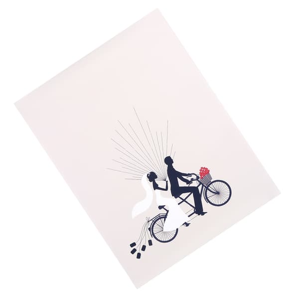 Fingeravtrycksmålning Brudgum Cykelmönster DIY Bröllopskonst