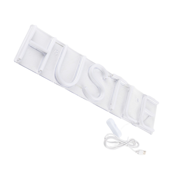 Hustle Words Neon Skyltar LED Neonljus för Hem Sovrum Sovsal Fest Bröllop USB-driven
