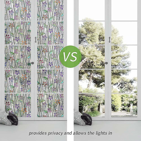 Kukka-ikkunakalvo Privacy lasimaalaustarra Itseliimautuva varjostuskotitarra 45*58cm
