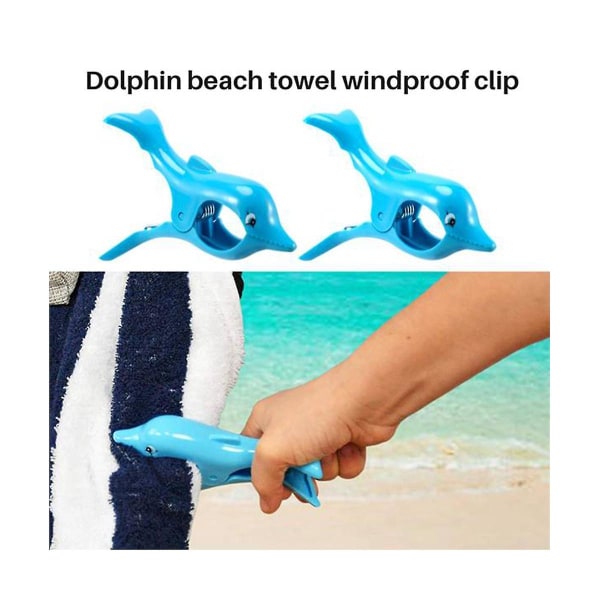 Strandhandduksklämmor Plast täckeklämmor Klämhållare Solsängspinnar Tvättpinnar Vindtäta klädklämmor Blue