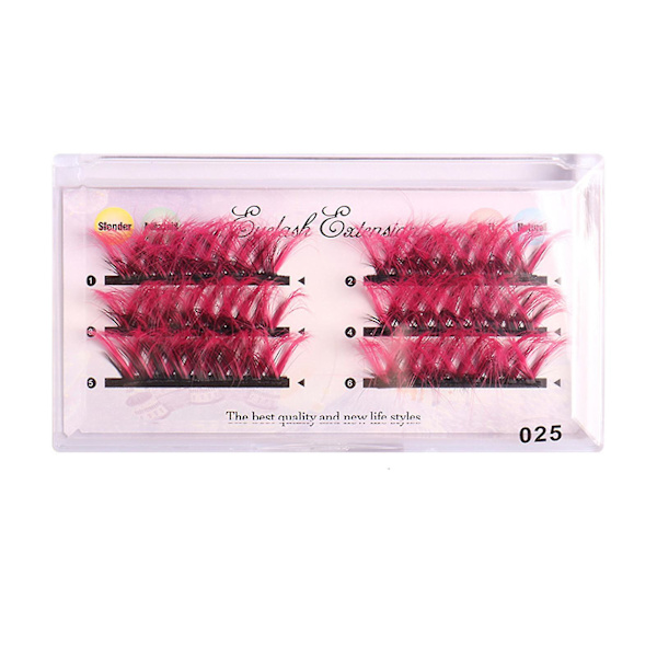 3 rader blandade färger fransar Wisps 8d tät krull Dramatisk volym Devil Princess Cosplay Makeup 025 3 Rows